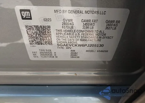 2023 Buick Enclave Avenir Awd z USA, uszkodzony, nr VIN 5GAEVCKW6PJ205130